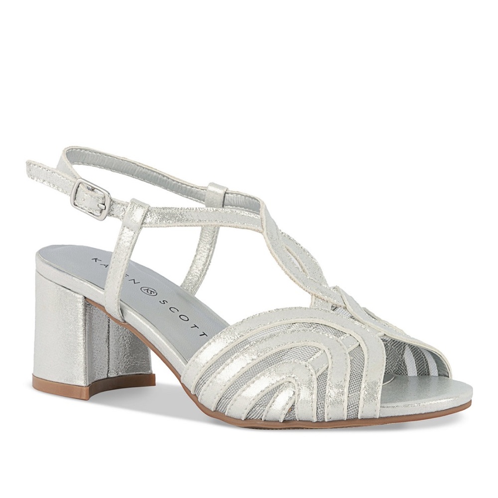 Silver strappy heels size 10